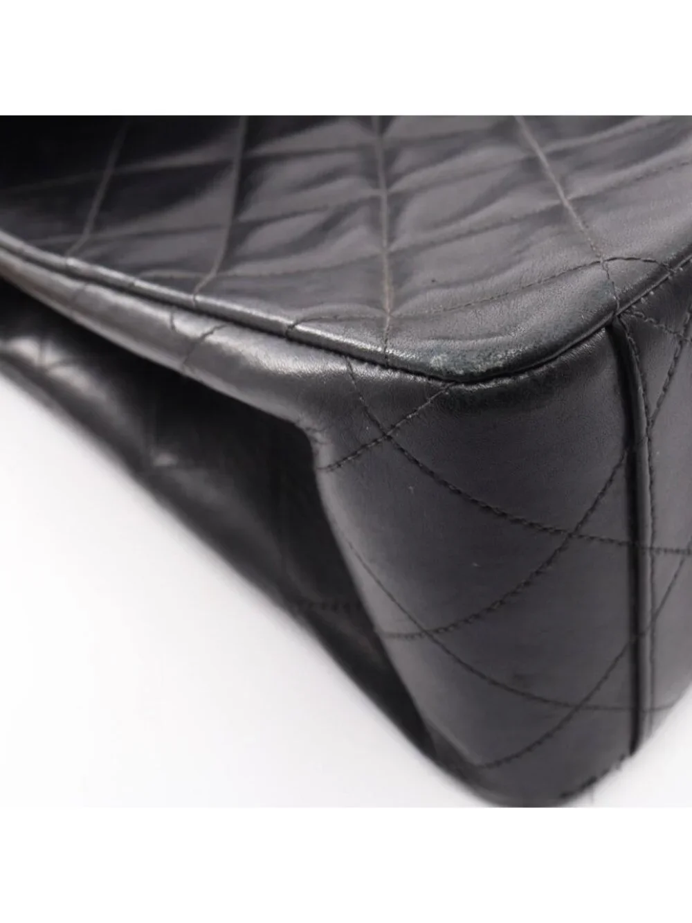 Chanel Shoulder Bag Deca Quilted 34 Black Lambskin Chain